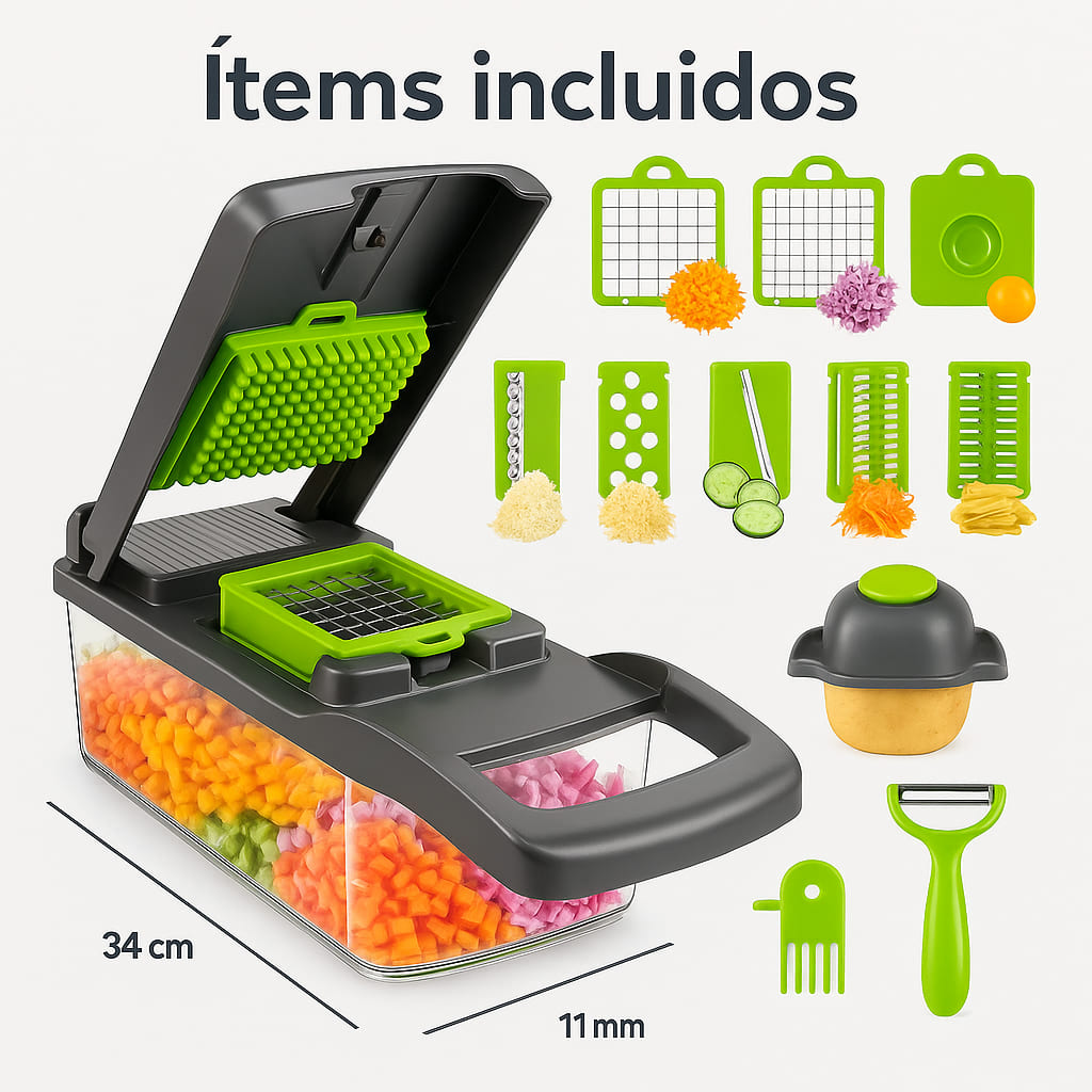 Picadora Mágica 13 en 1 – ¡Corta, Tritura y Cocina en la Mitad del Tiempo!